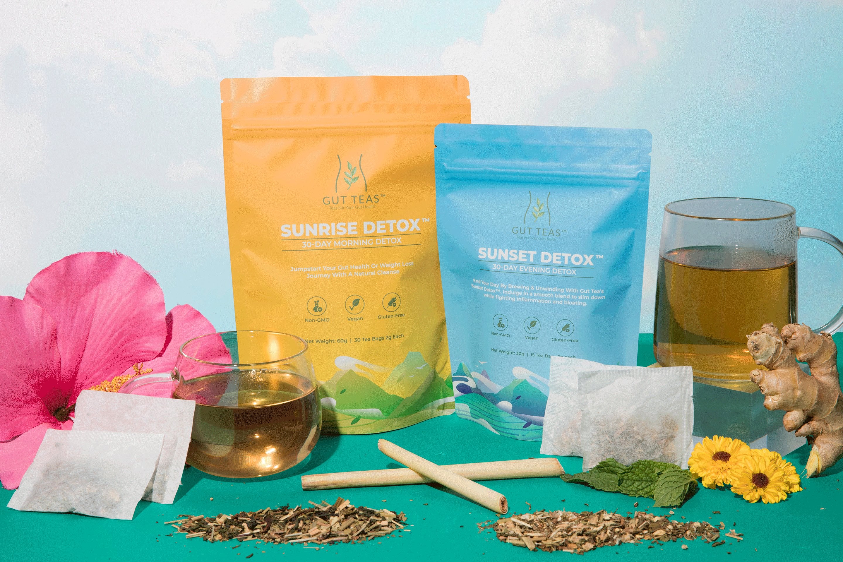 Gut Teas Morning & Evening Detox Tea